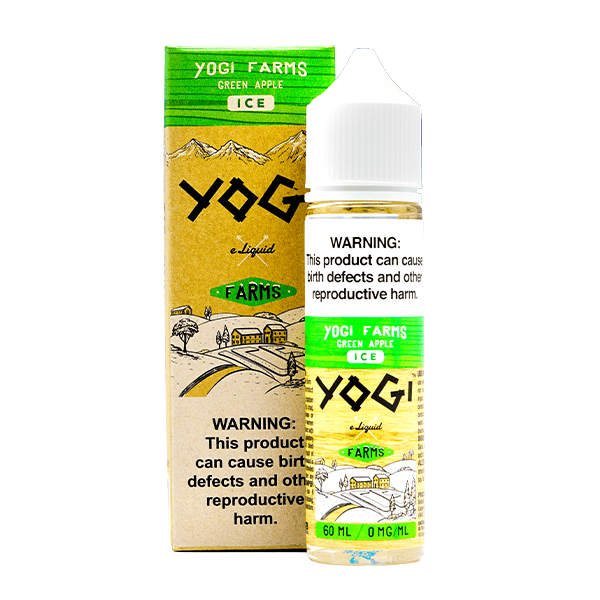 Yogi E-Liquid 60mL | 0mg (Original & Farms Series) Green apple ice with packaging