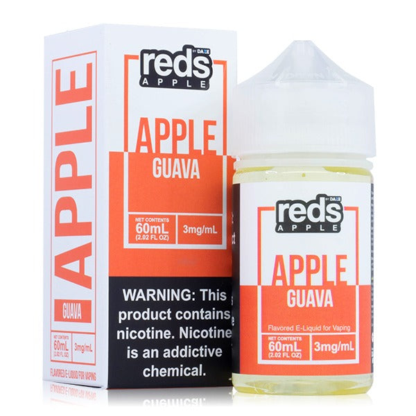 Reds Apple Series E-Liquid 60mL (Freebase) 3mg Guava with Packaging