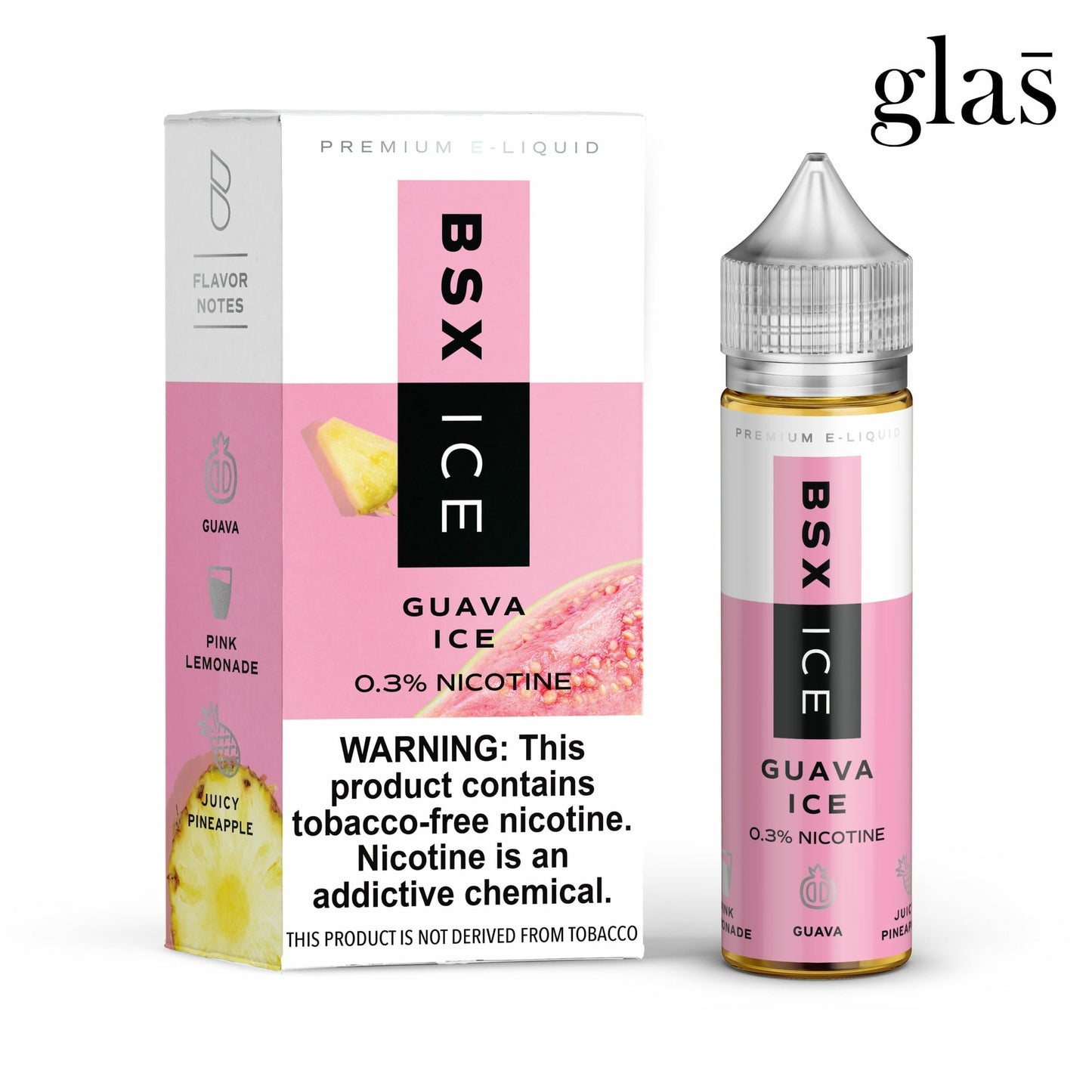 GLAS BSX TFN Series E-Liquid 6mg | 60mL (Freebase) Guava Ice with Packaging