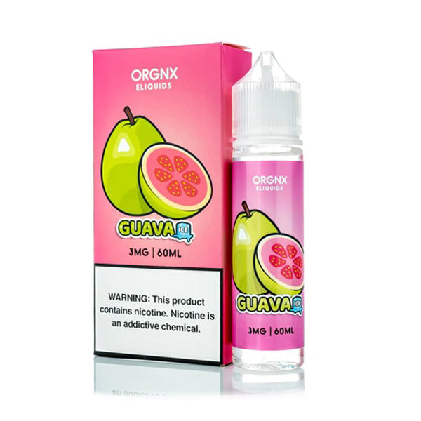 ORGNX Series E-Liquid 3mg | 60mL (Freebase) Guava Ice With Packaging