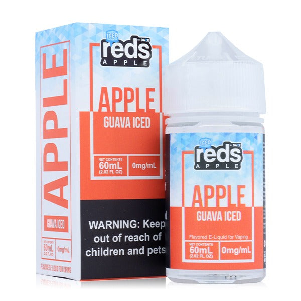 Reds Apple Series E-Liquid 60mL (Freebase) 0mg Guava Iced with Packaging