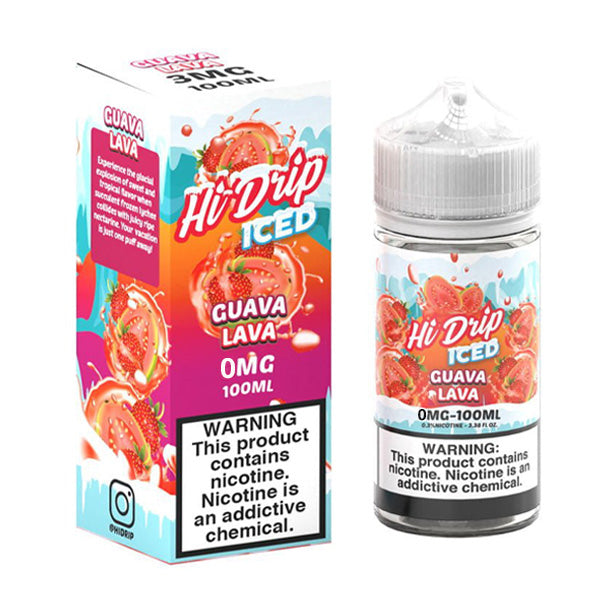 Hi-Drip Series E-Liquid 100mL (Freebase) | Guava Lava Iced with packaging