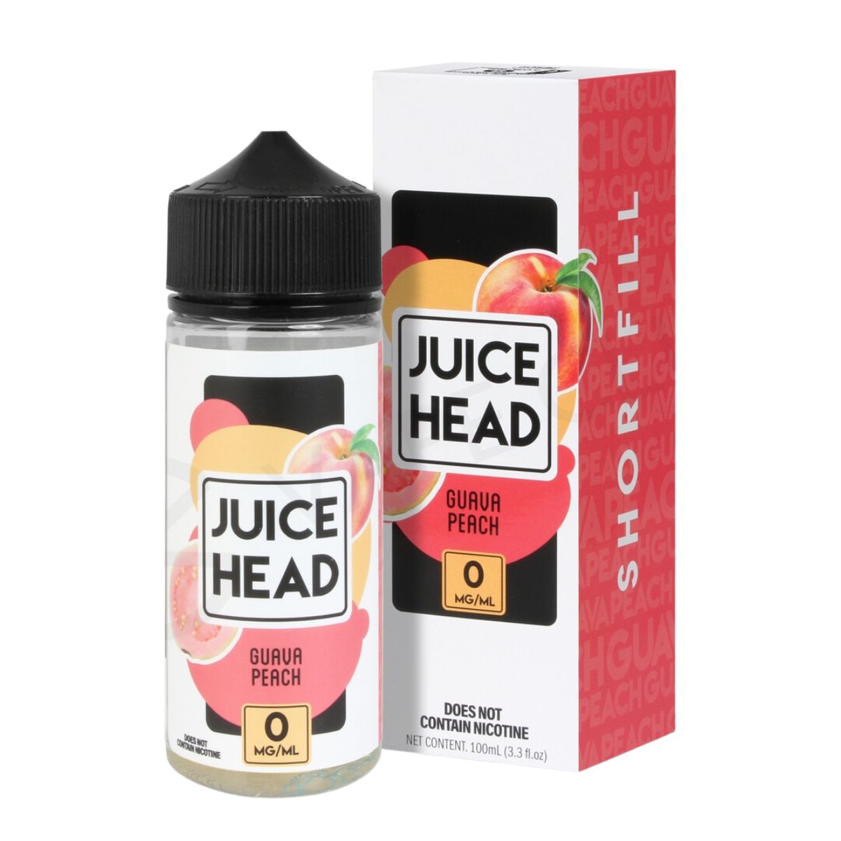 Juice Head Series E-Liquid 0mg | 100mL (Freebase) Guava Peach with Packaging