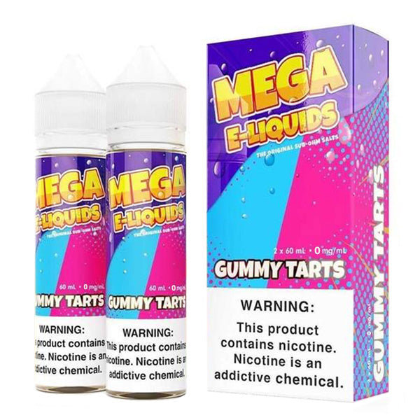 Mega E-Liquids Series x2-60mL | 3mg Gummy Tarts with packaging