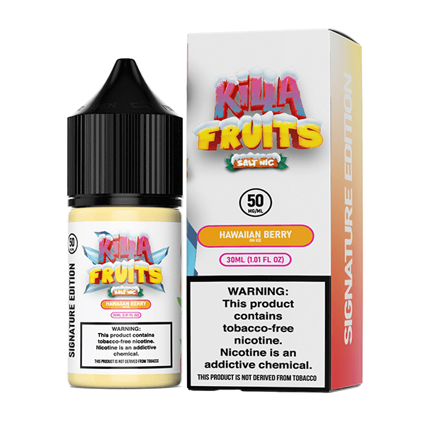 Killa Fruits Signature TFN Salt Series E-Liquid 30mL (Salt Nic) | 50mg Hawaiin Berry on Ice with packaging