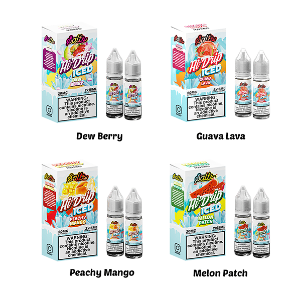 Hi-Drip Salt Series E-Liquid x2-15mL (Salt Nic) | 20mg Group Photo with packaging