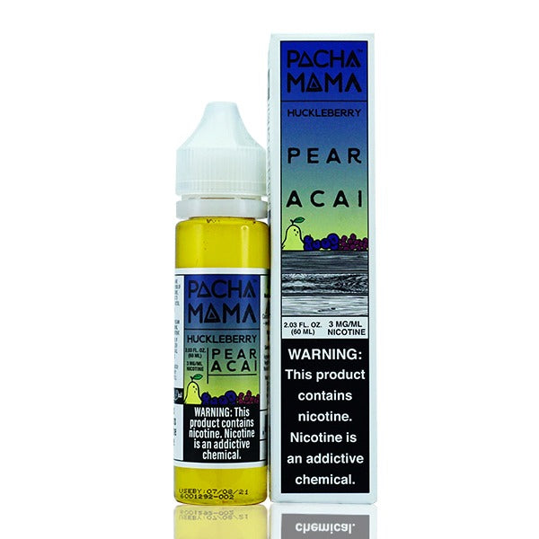 Pachamama TFN Series E-Liquid 6mg | 60mL (Freebase) Huckleberry Pear Acai with Packaging