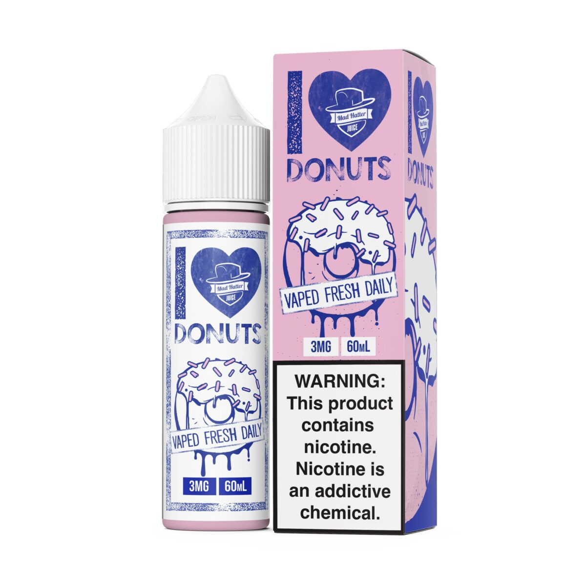 Mad Hatter I Love Series E-Liquid 6mg | 60mL (Freebase) I Love Donuts with Packaging