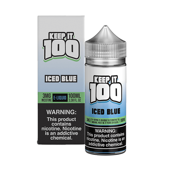 Keep It 100 TFN Series E-Liquid 3mg | 100mL (Freebase) Iced Blue with Packaging