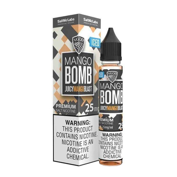 VGOD Salt Series E-Liquid 30mL | 25mg Iced Mango Bomb with packaging