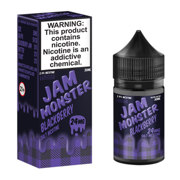 Jam Monster Salt Series E-Liquid 30mL Jam Blackberry with packaging