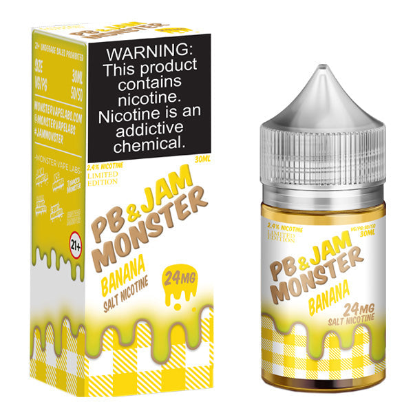 Jam Monster Salt Series E-Liquid 30mL Jam PBJ Banana with packaging