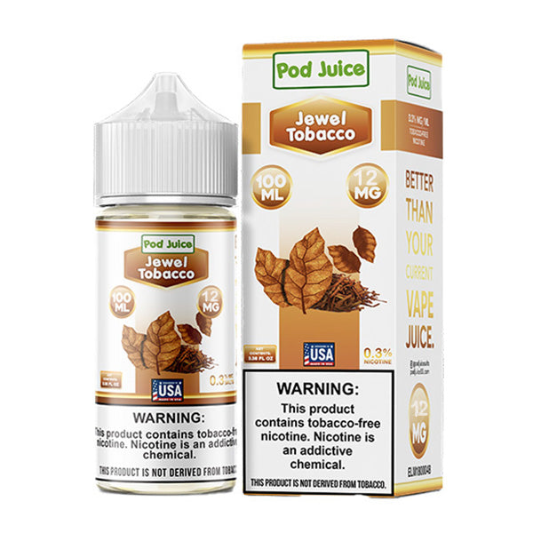 Pod Juice Series E-Liquid 100mL (Freebase) | 3mg Jewel Tobacco with Packaging