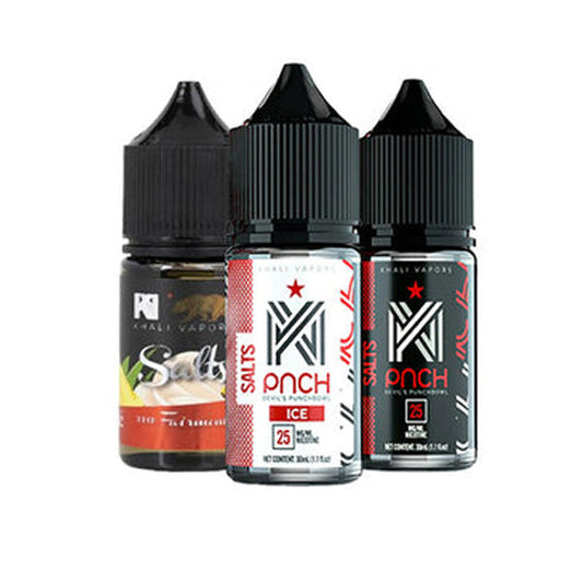 Khali Vapors Salt Series E-Liquid 30mL (Salt Nic) | 25mg Group Photo