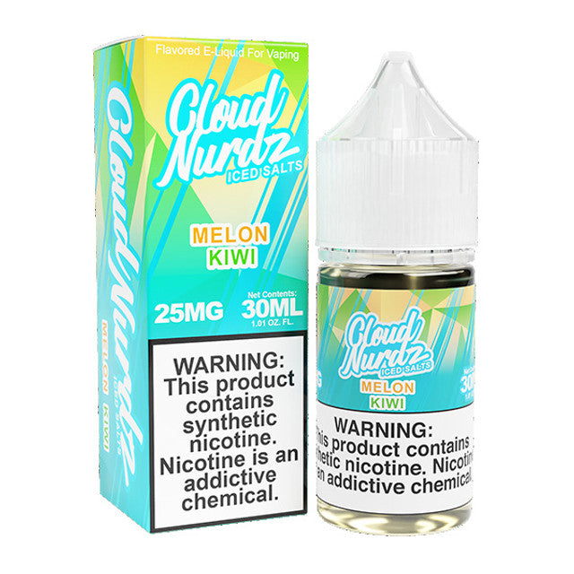 Cloud Nurdz Salt Series E-Liquid 30mL Kiwi Melon ice with packaging