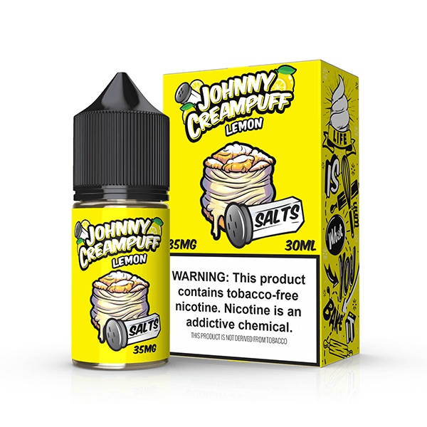 Tinted Brew Johnny Creampuff TFN Salt Series E-Liquid 30mL | 50mg Lemon with packaging