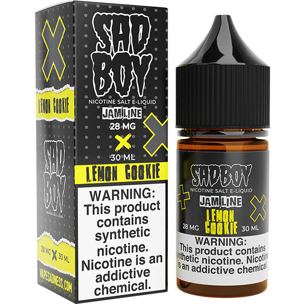 Sadboy Salt Series E-Liquid 30mL (Salt Nic) | 28mg Lemon Cookie with packaging