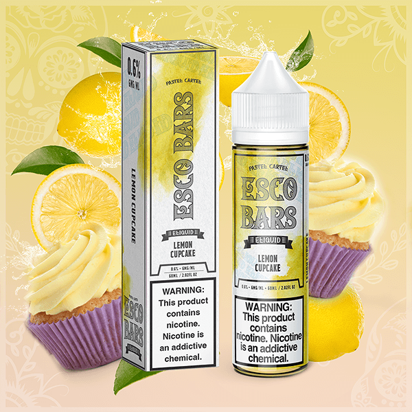 Esco Bars E-Liquid 0mg | 60mL (Freebase) Lemon Cupcake with Packaging