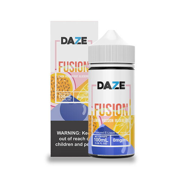 7Daze Fusion Series E-Liquid 100mL (Freebase) Lemon Passion Blueberry with Packaging 