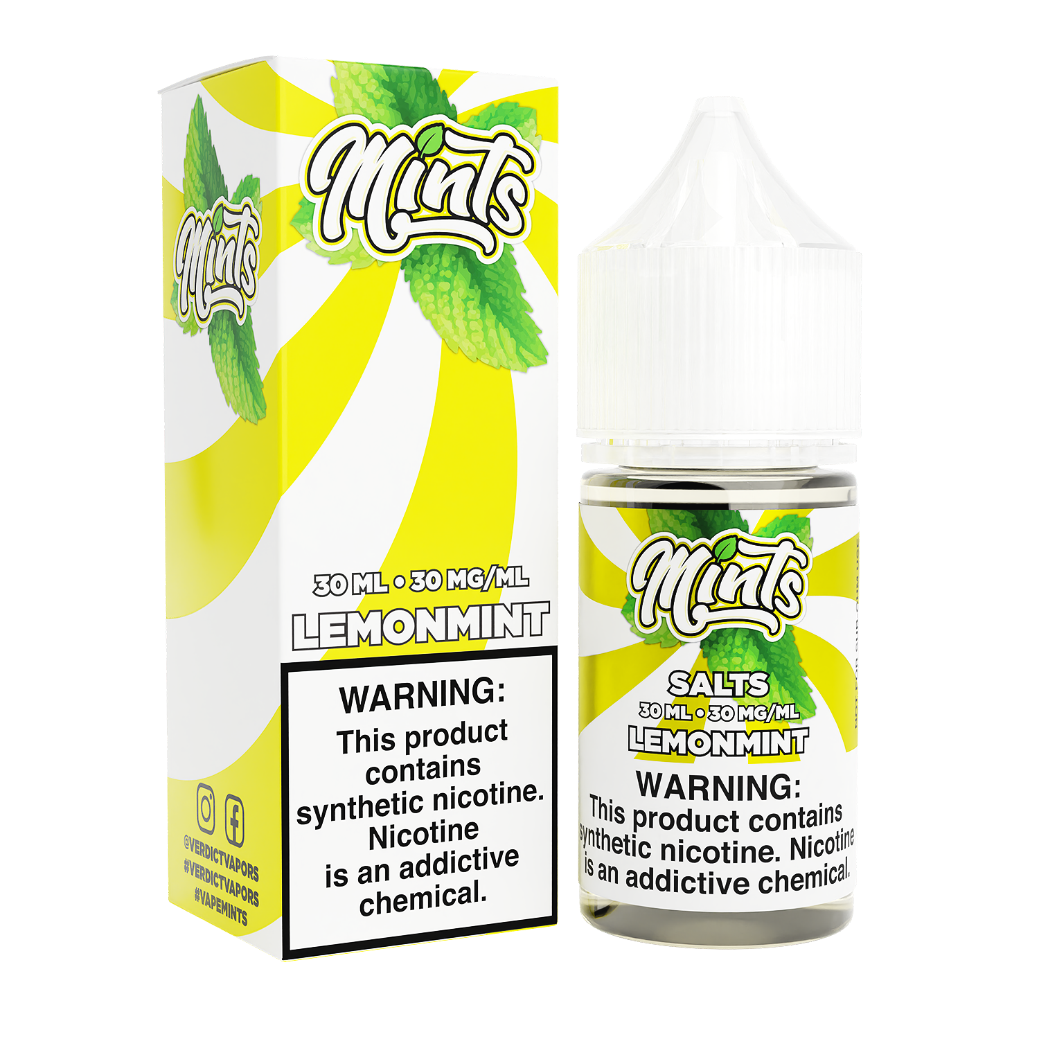 Mints Salt Series E-Liquid 30mL | 50mg Lemonmint with packaging