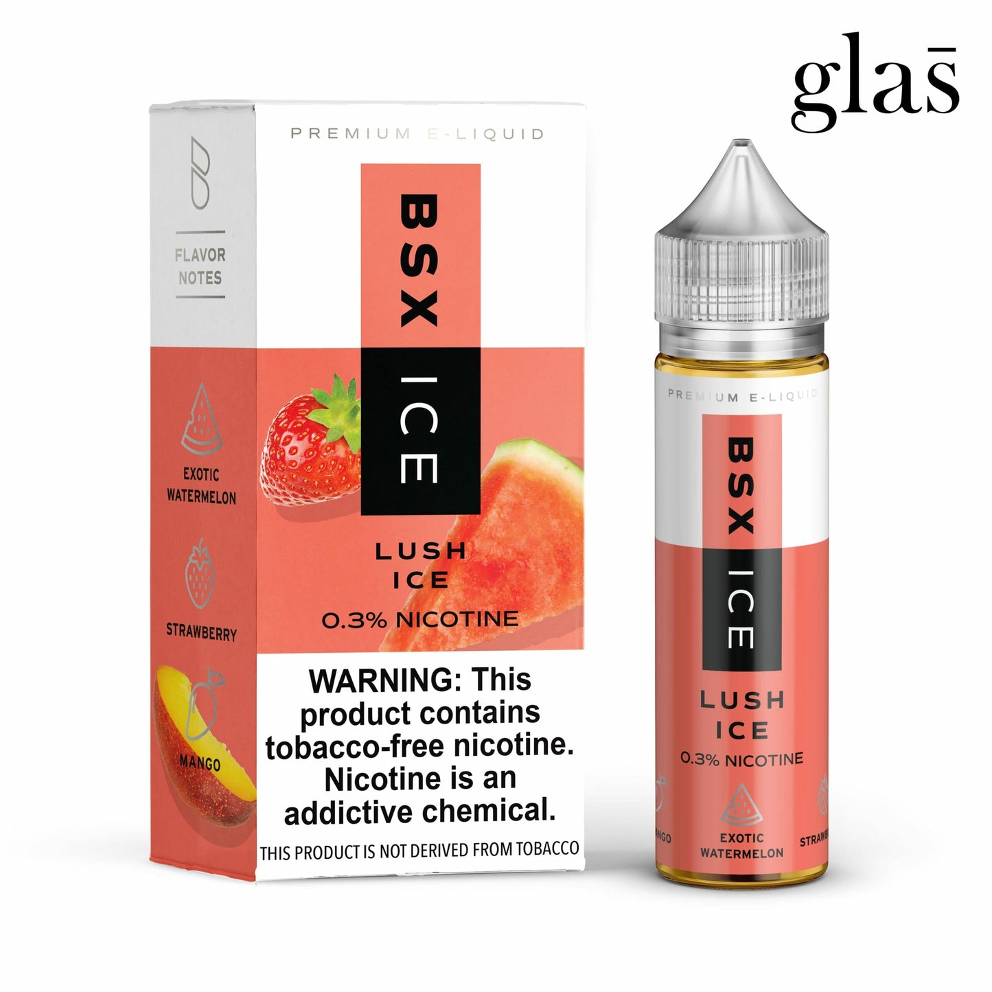 GLAS BSX TFN Series E-Liquid 0mg | 60mL (Freebase) Lush Ice with Packaging