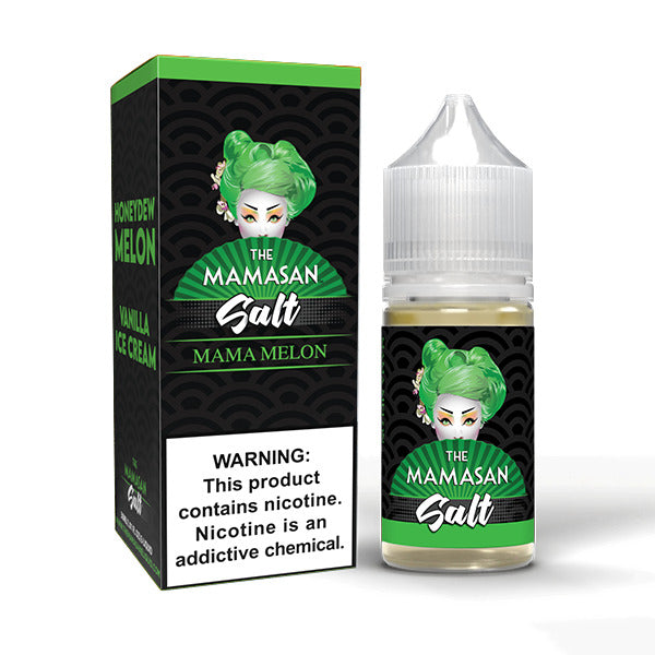 The Mamasan Salt Series E-Liquid 30mL mama melon with packaging