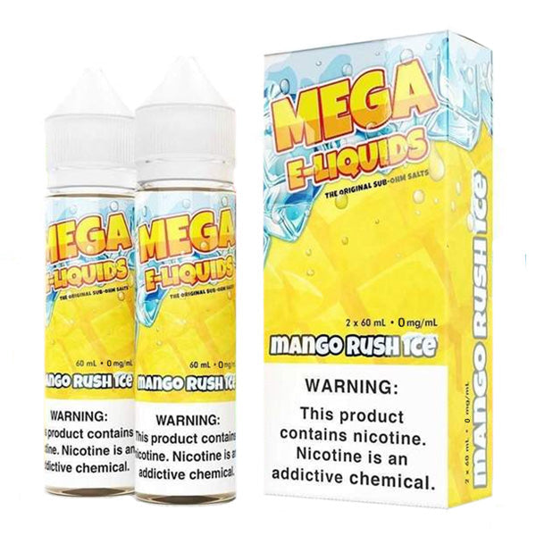 Mega E-Liquids Series x2-60mL | 3mg Mango Rush Ice with packaging