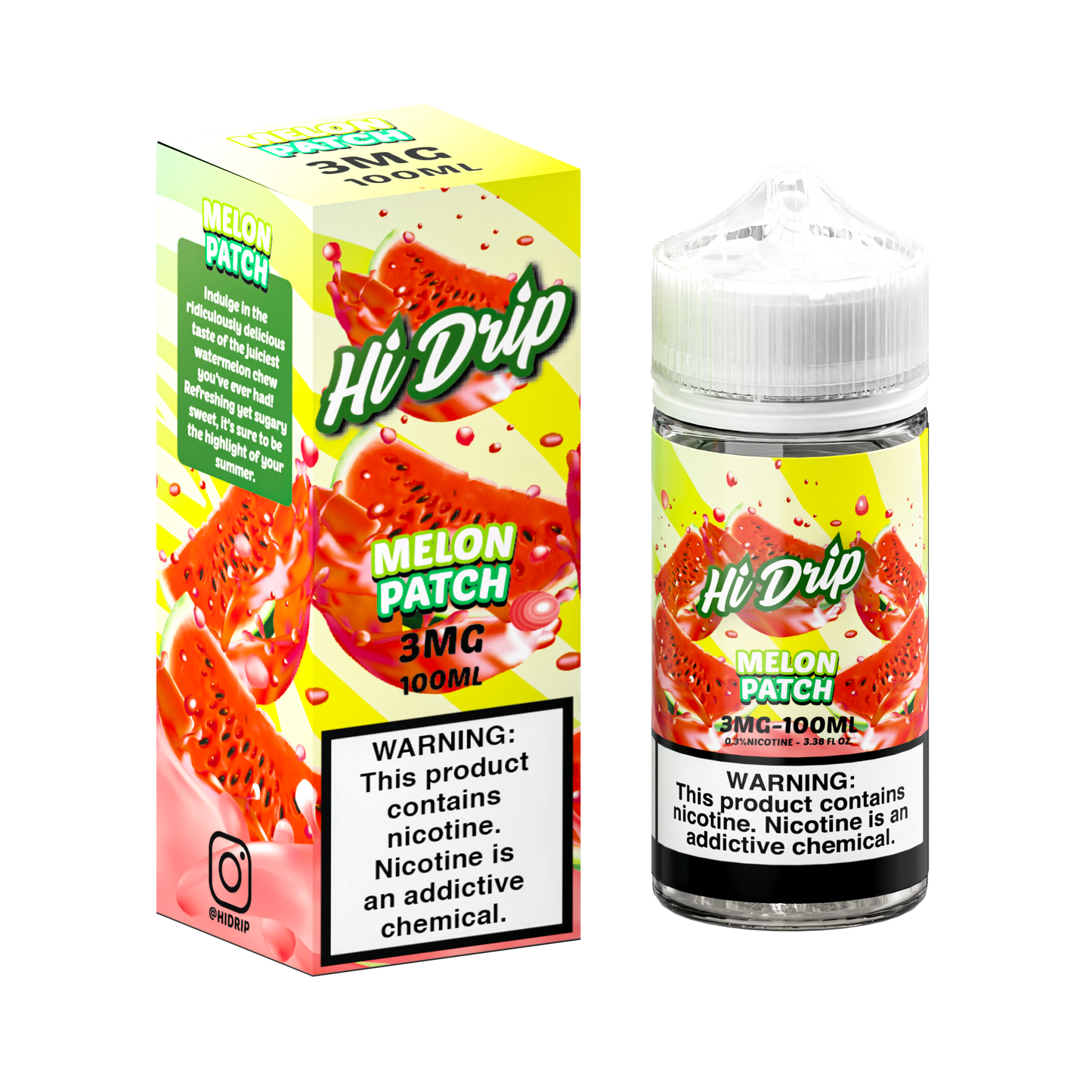 Hi-Drip Series E-Liquid 100mL (Freebase) | Melon patch with packaging