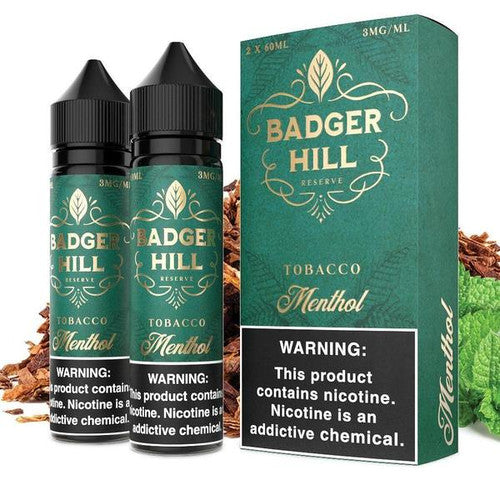 Badger Hill Reserve Series E-Liquid x2-60mL | 0mg Menthol with packaging