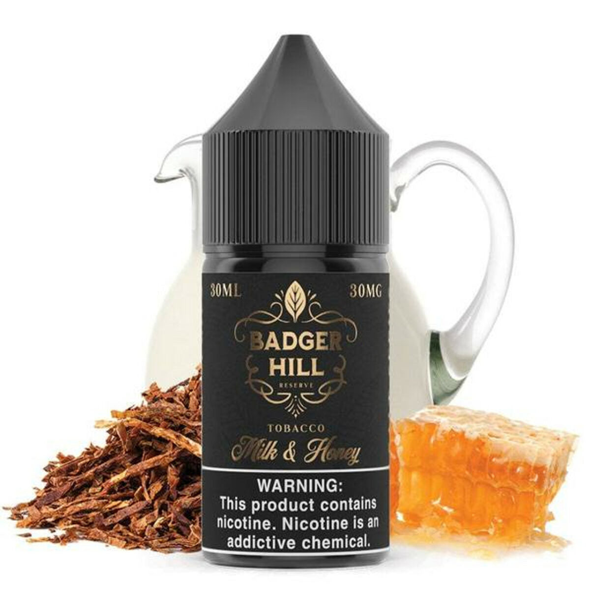 Badger Hill Reserve Salt Series E-Liquid 30mL | 50mg Milk and Honey Bottle