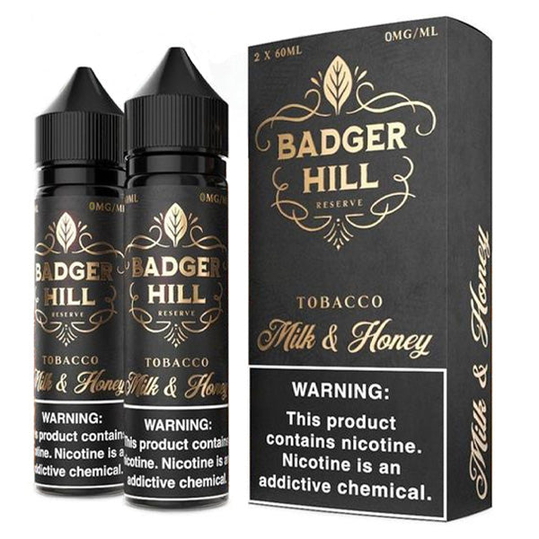 Badger Hill Reserve Series E-Liquid x2-60mL | 0mg Milk and Honey with packaging