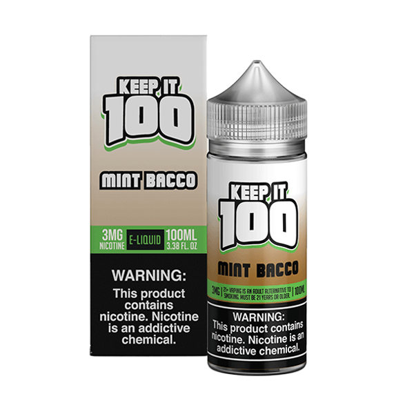 Keep It 100 TFN Series E-Liquid 3mg | 100mL (Freebase) Mint Bacco with Packaging