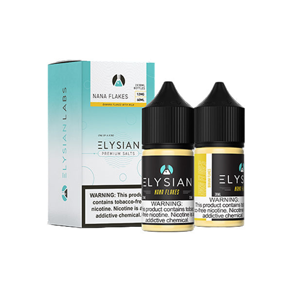 Elysian Salt Series E-Liquid x2-30mL (Salt Nic) | 12mg Nana Flakes with packaging