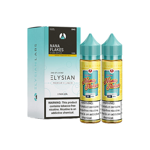 Elysian Series E-Liquid 120mL (Freebase) | 0mg Nana Flakes with packaging