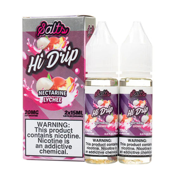 Hi-Drip Salt Series E-Liquid x2-15mL (Salt Nic) | 20mg Nectarine Lychee with packaging