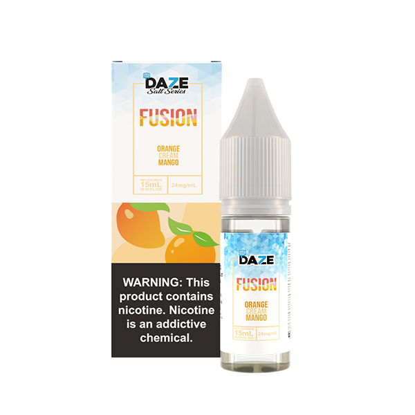 7Daze Fusion Salt Series E-Liquid 15mL (Salt Nic) | 24mg Orange Cream Mango Iced