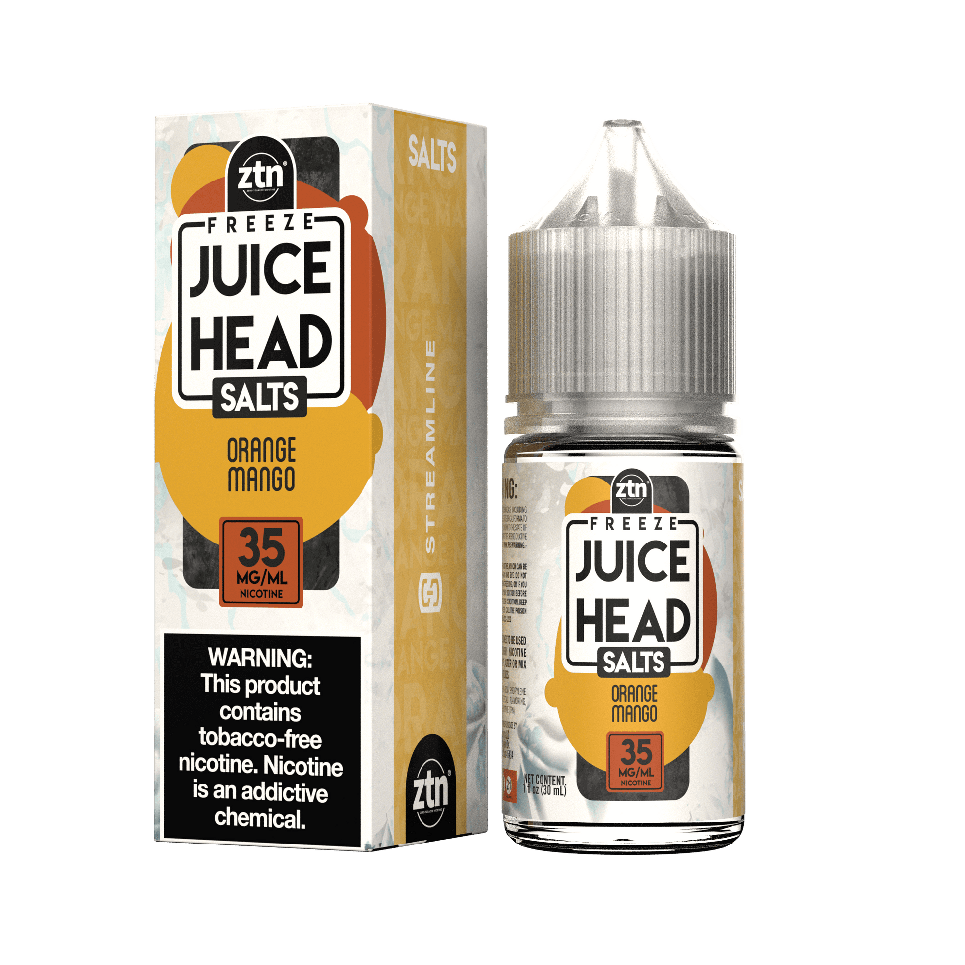 Juice Head Salt Series E-Liquid 30mL (Salt Nic)| Orange Mango Freeze  with packaging