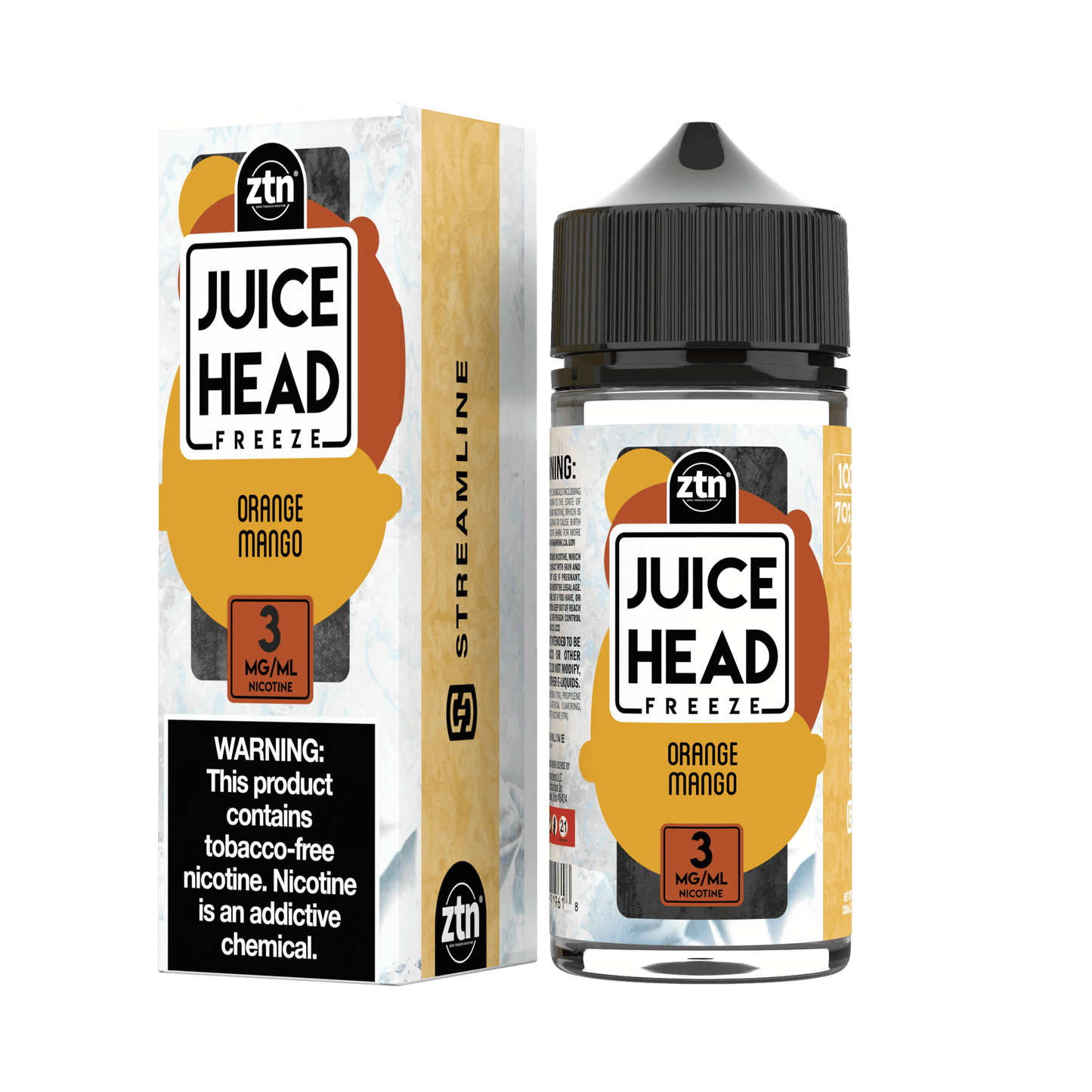 Juice Head Series E-Liquid 0mg | 100mL (Freebase) Orange Mango Freeze with Packaging