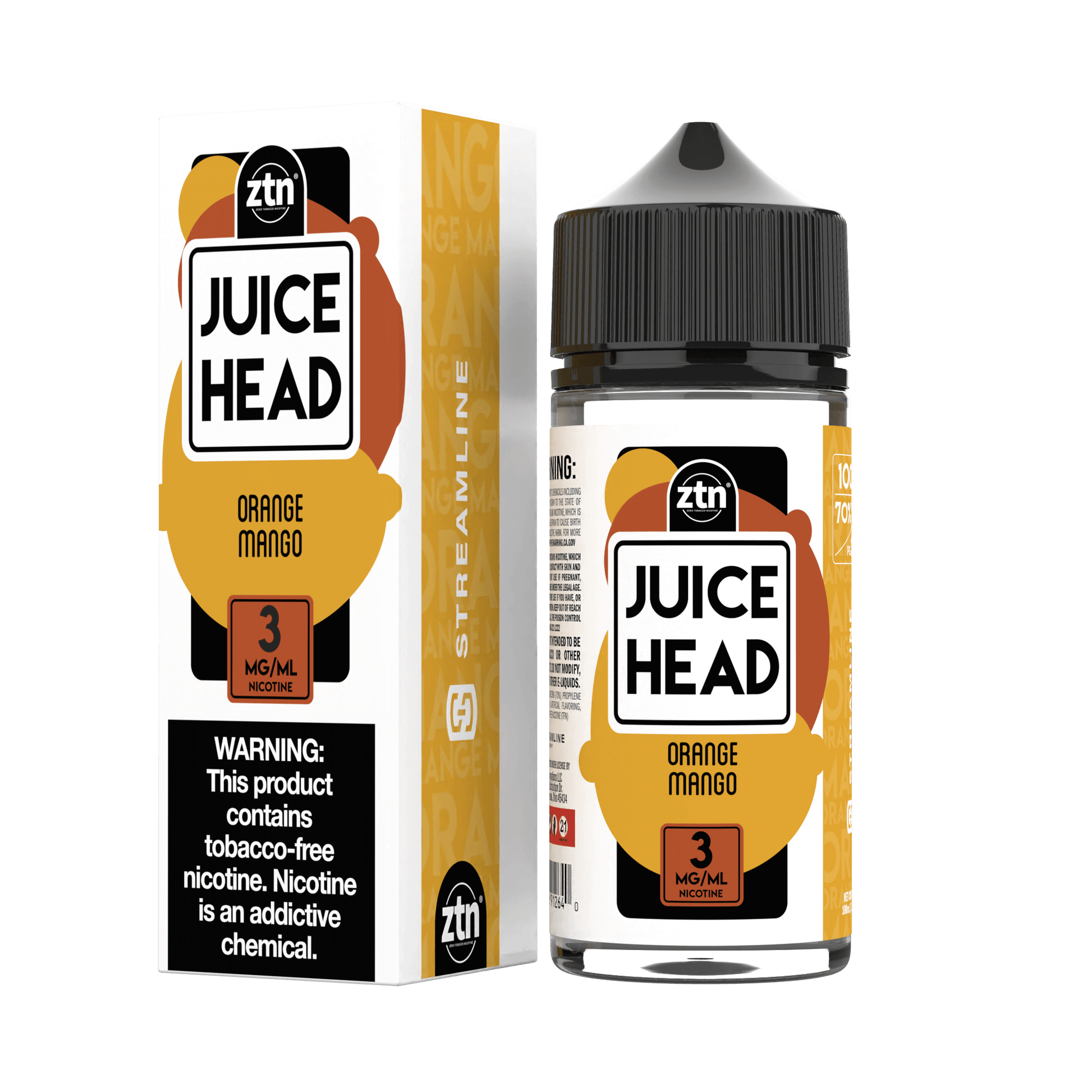 Juice Head Series E-Liquid 0mg | 100mL (Freebase) Orange Mango with Packaging