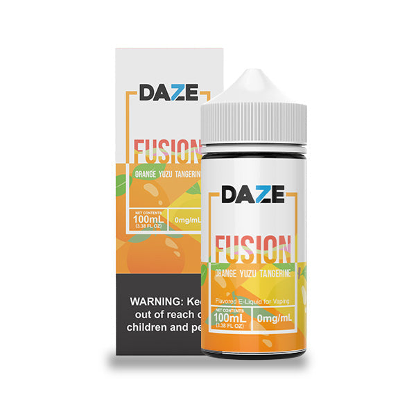 7Daze Fusion Series E-Liquid 100mL (Freebase) Orange Yuzu Tangerine with Packaging