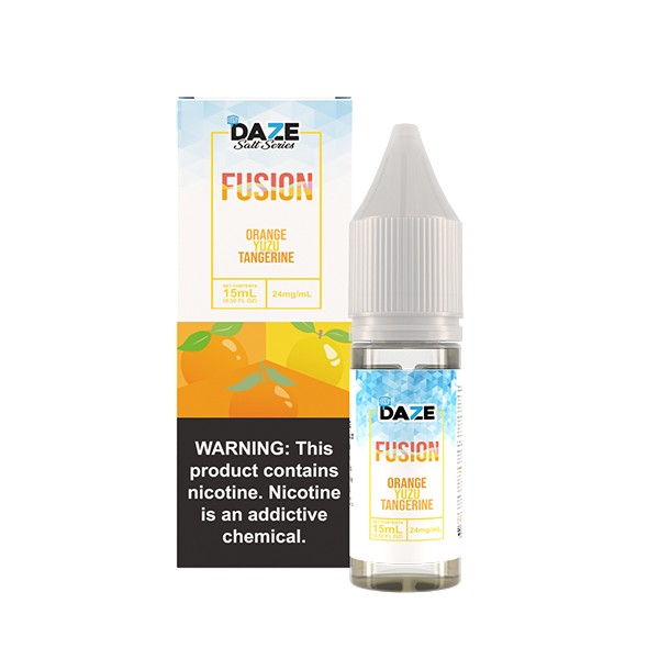 7Daze Fusion Salt Series E-Liquid 15mL (Salt Nic) | 24mg Orange Yuzu Tangerine Iced