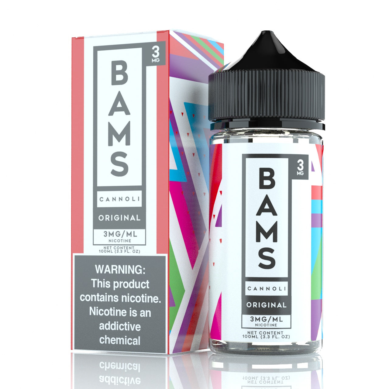 Bam Bam’s Cannoli E-Liquid 100mL (Freebase) | 3mg Original Cannoli with Packaging