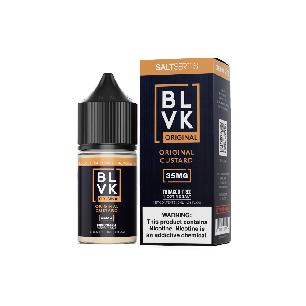 BLVK TFN Salt Series E-Liquid 30mL (Salt Nic) | Original Custard with packaging