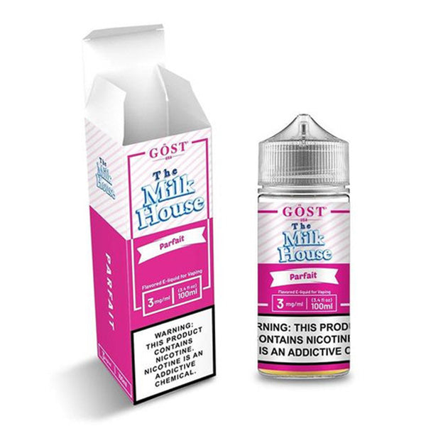 The Milk House Series E-Liquid 100mL (Freebase) | 3mg Parfait with packaging