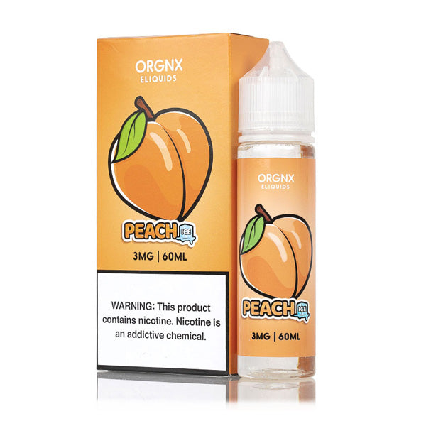 ORGNX Series E-Liquid 3mg | 60mL (Freebase) Peach Ice With Packaging