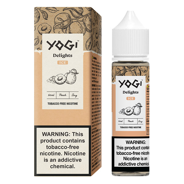 Yogi Delights TFN Series E-Liquid 60mL | 3mg Peach Ice with packaging