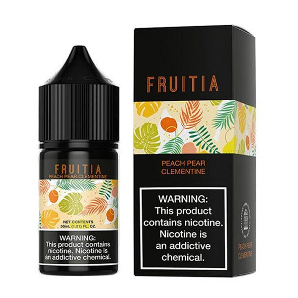 Fresh Farms FRUITIA Salt Series E-Liquid 30mL (Salt Nic) Peach Pear Clementine with packaging