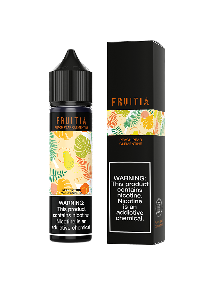 FRUITIA by Fresh Farms E-Liquid 60mL (Freebase) | 0mg Peach Pear Clementine with packaging