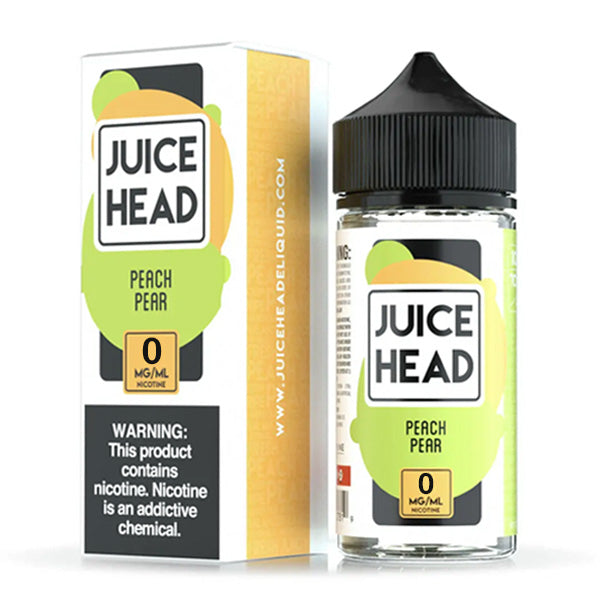 Juice Head Series E-Liquid 0mg | 100mL (Freebase) Peach Pear with Packaging