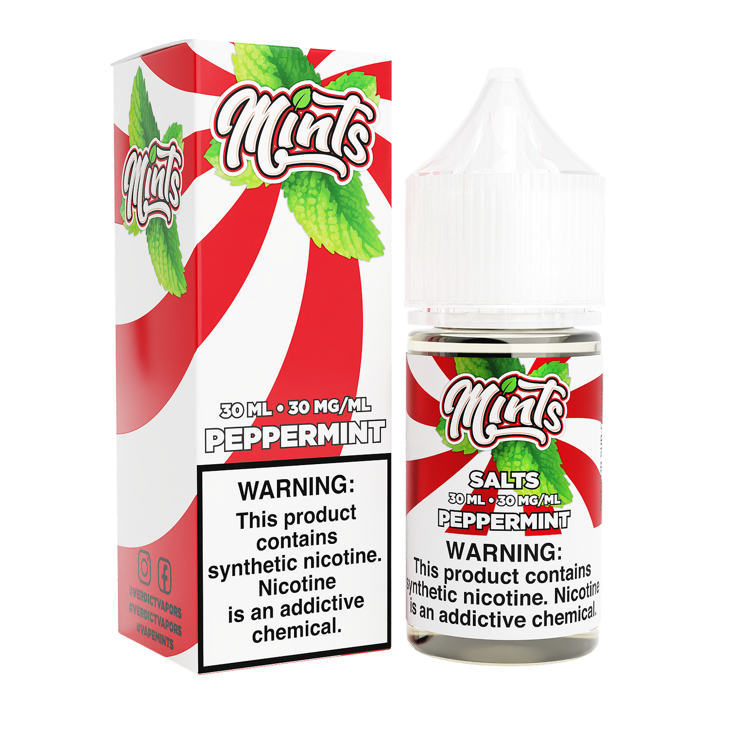 Mints Salt Series E-Liquid 30mL | 30mg Peppermint with packaging